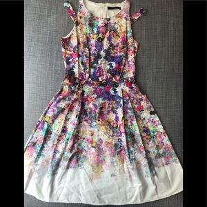 Summer Party dress midi Colorful floral